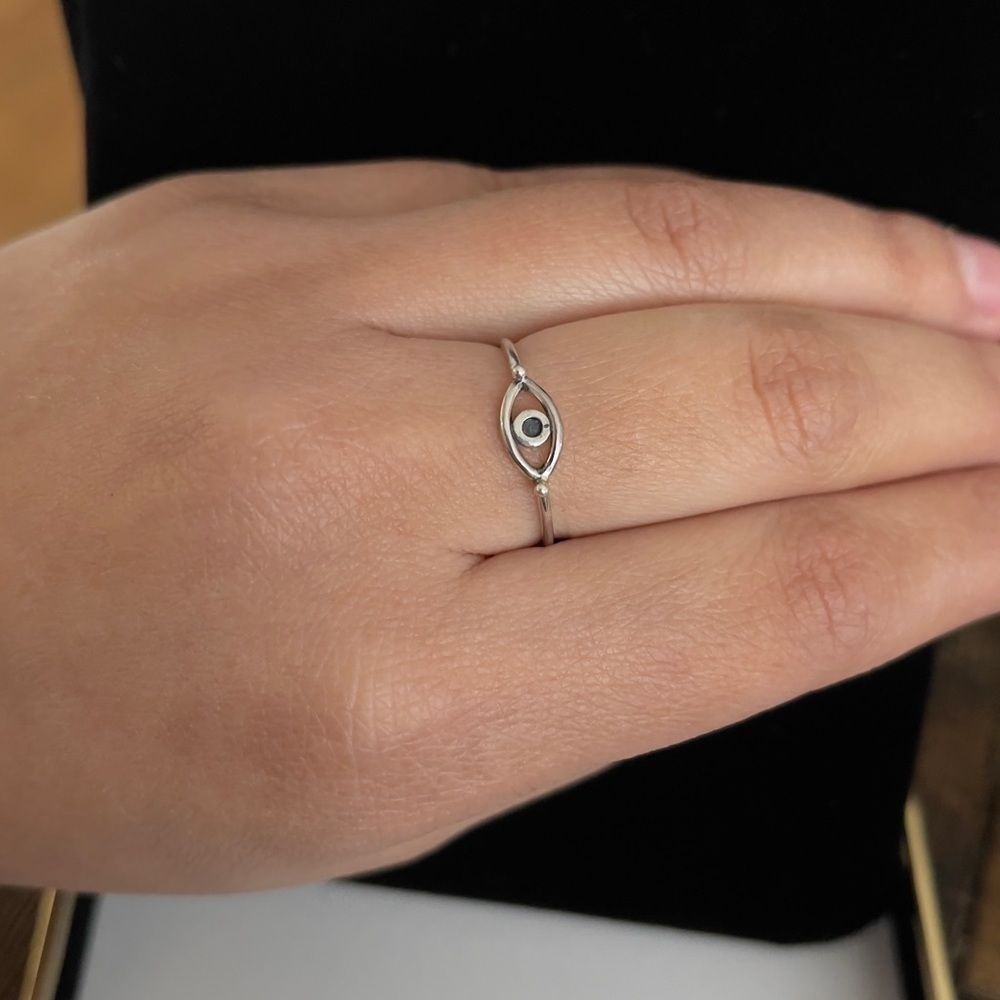 Sterling Silver Evil Eye Ring - image 1